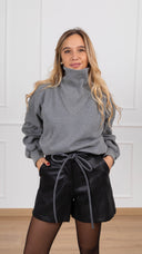 Shorts in pelle variante nero Haveone