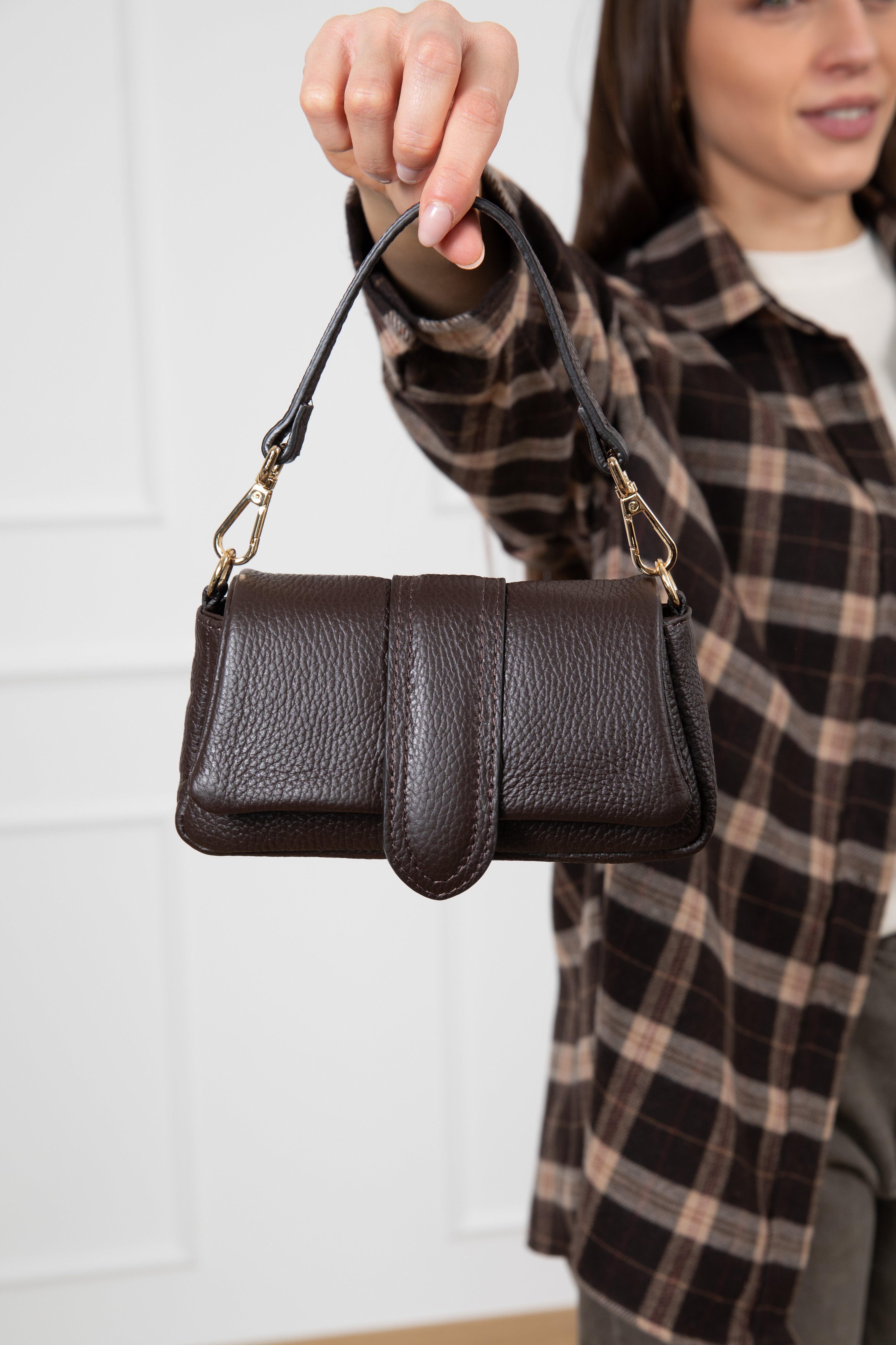 Mini-handbag in pelle con tracolla
