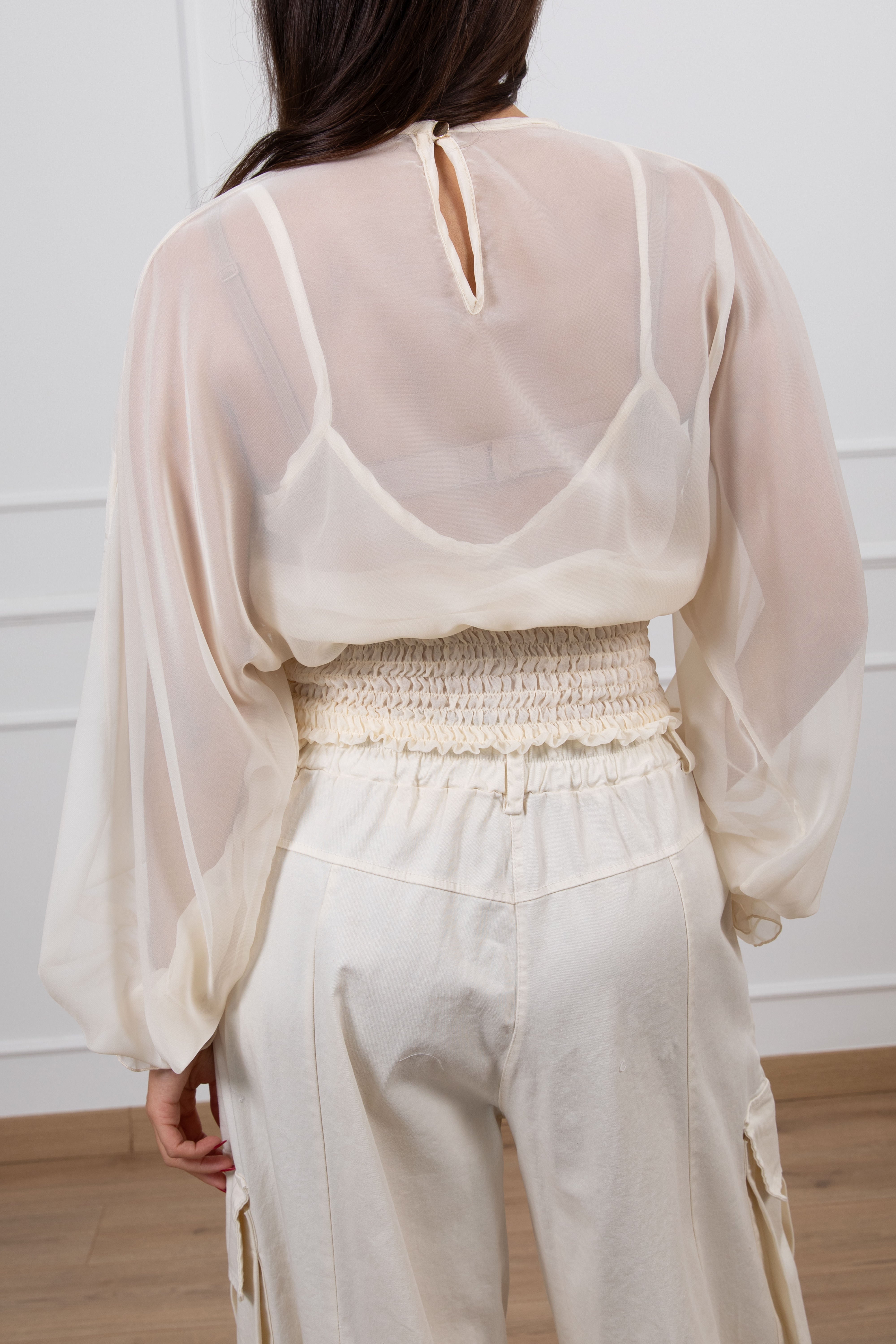 Blusa cropped con elastico Tensione IN