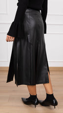 Gonna a pieghe in eco-pelle Tensione IN