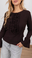 Maglia serafino con rouches variante moro Haveone
