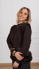 Pull girocollo con spallina imbottita variante moro Haveone