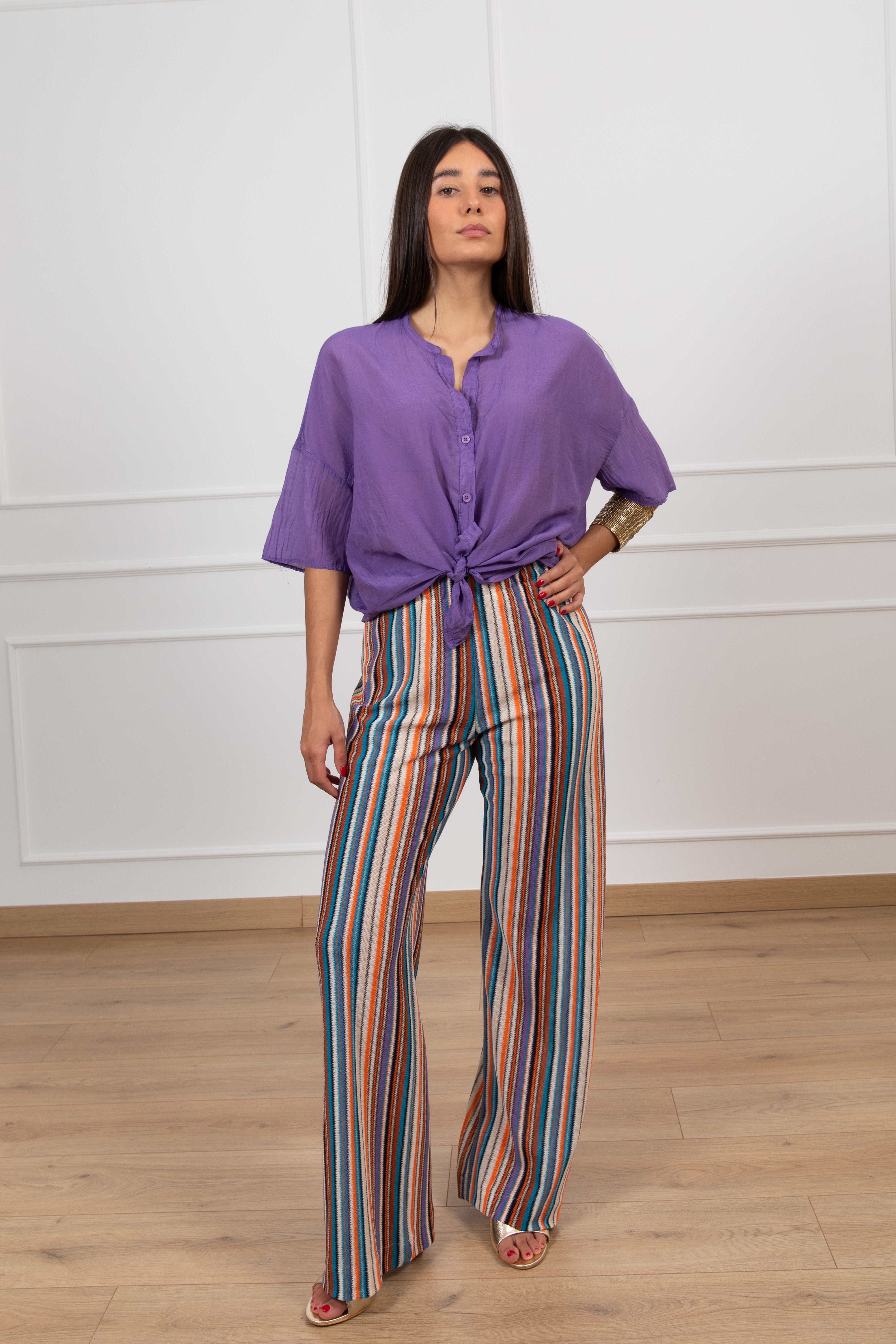 Pantalone a righe multicolor ViCOLO