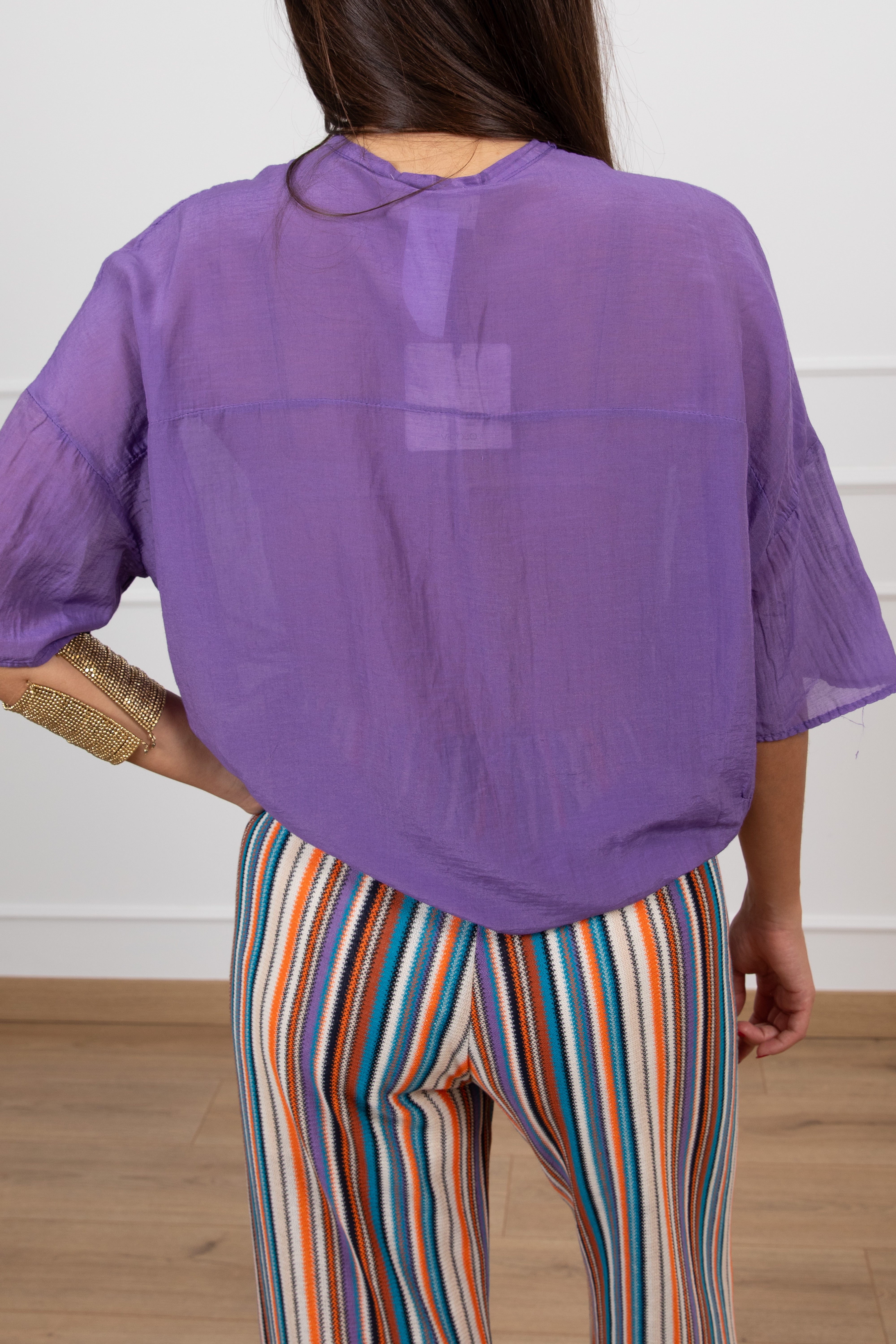Blusa in cotone e seta ViCOLO