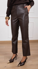 Pantalone trombetta in eco-pelle variante moro Tensione IN