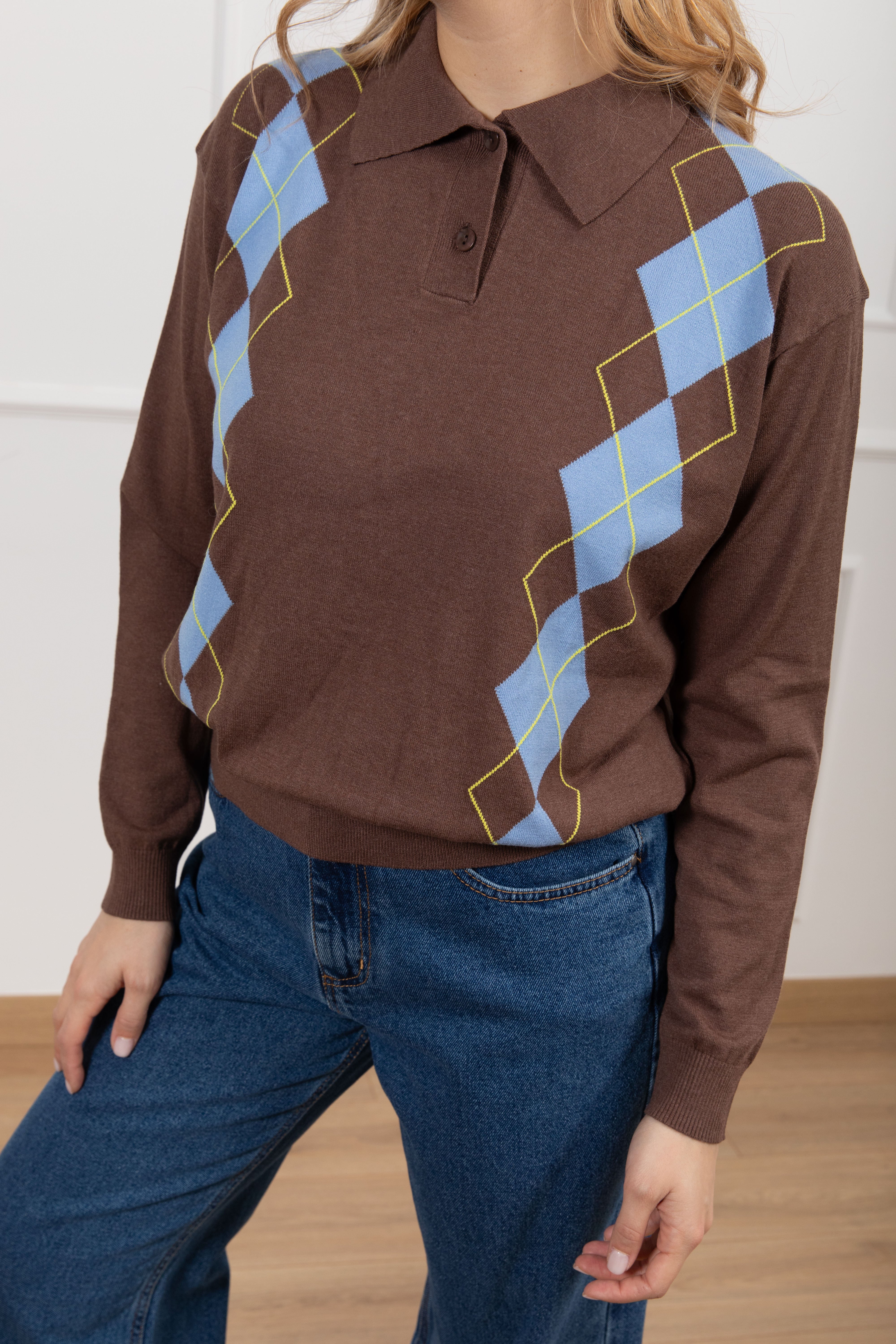 Polo in viscosa a rombi ViCOLO NEW COLLECTION