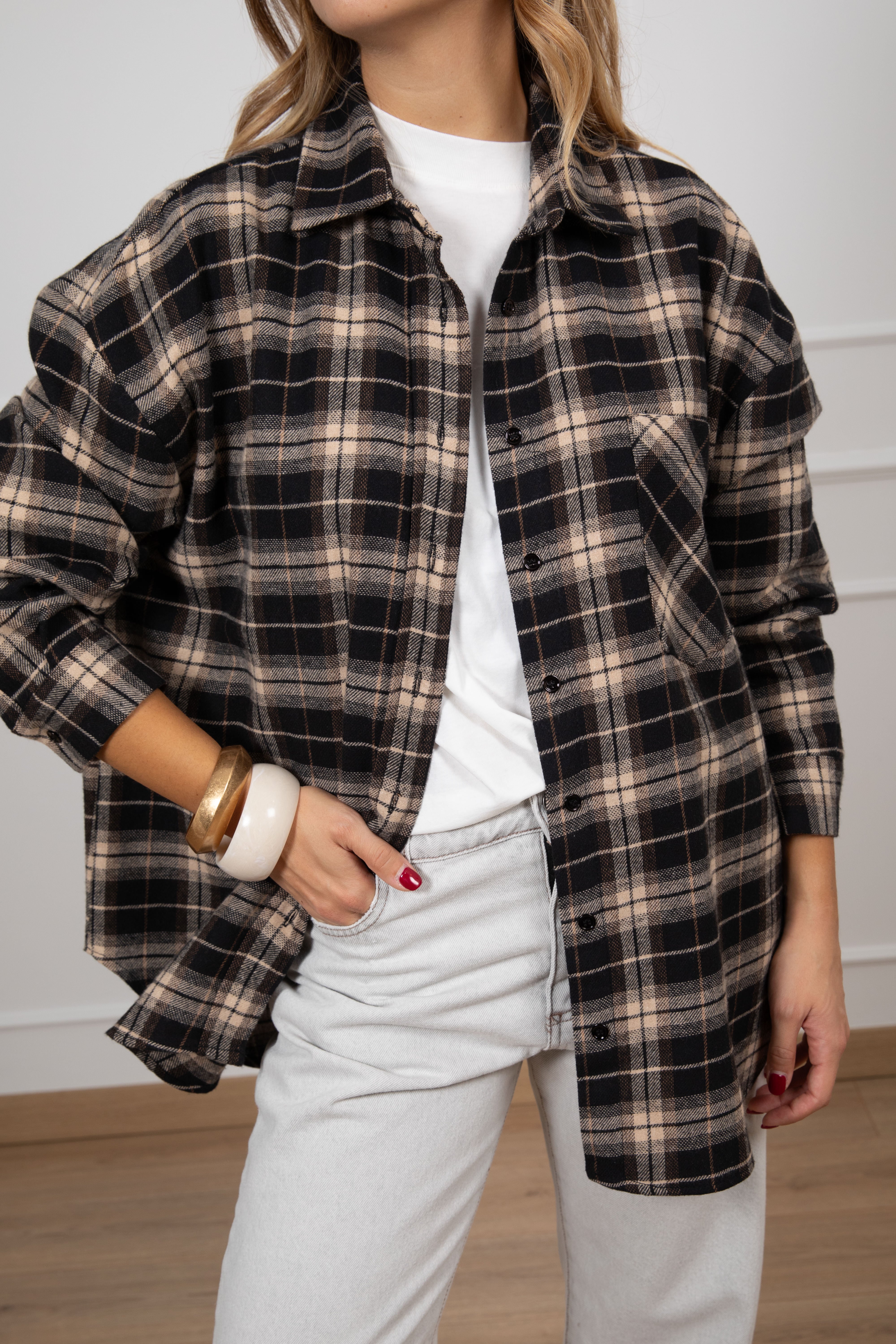 Camicia check in flanella con tasca ViCOLO