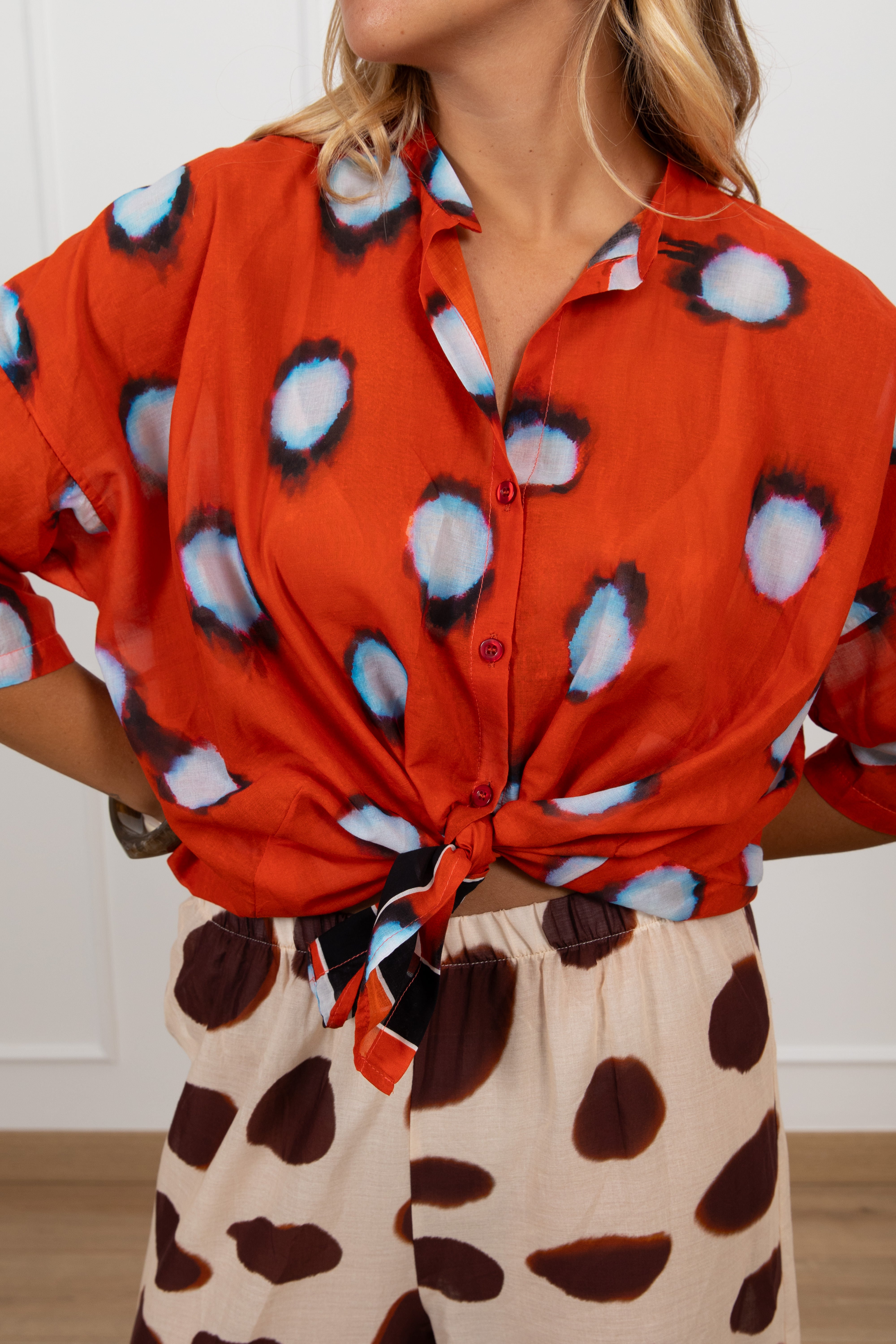 Camicia fantasia bolle bi-color Tensione IN