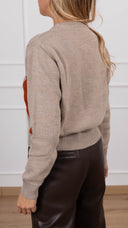 Maglia girocollo a rombi variante taupe ViCOLO