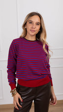 Maglia a righe con profili a contrasto variante rosso/viola Tensione IN