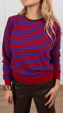 Maglia a righe con profili a contrasto variante rosso/viola Tensione IN