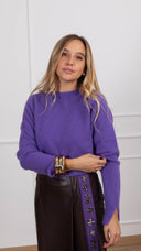 Maglia girocollo in angora variante viola ViCOLO