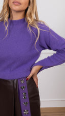 Maglia girocollo in angora variante viola ViCOLO