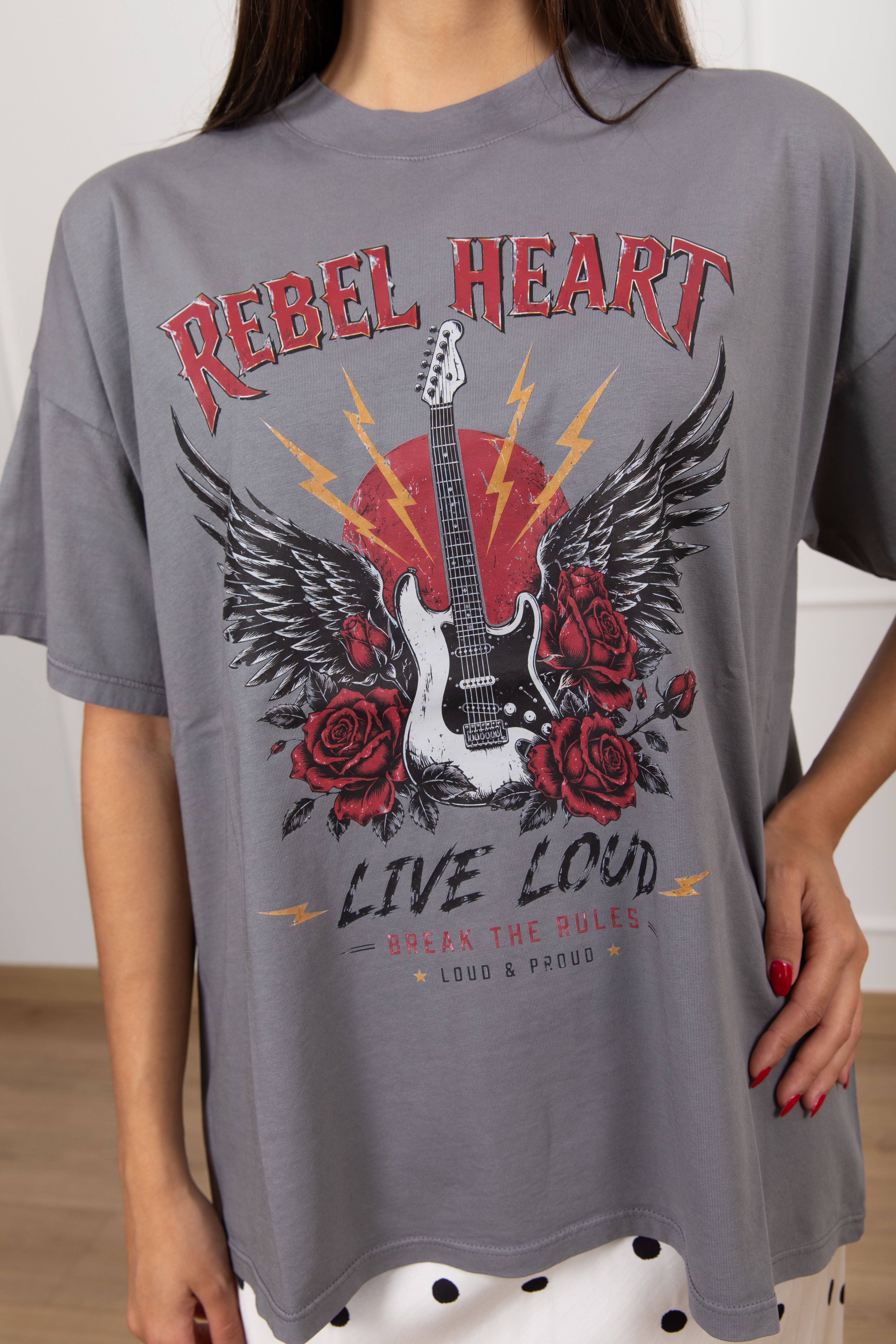 T-shirt rock "Rebel heart" ViCOLO