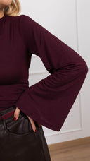 T-shirt in lana e modal variante bordeaux Haveone