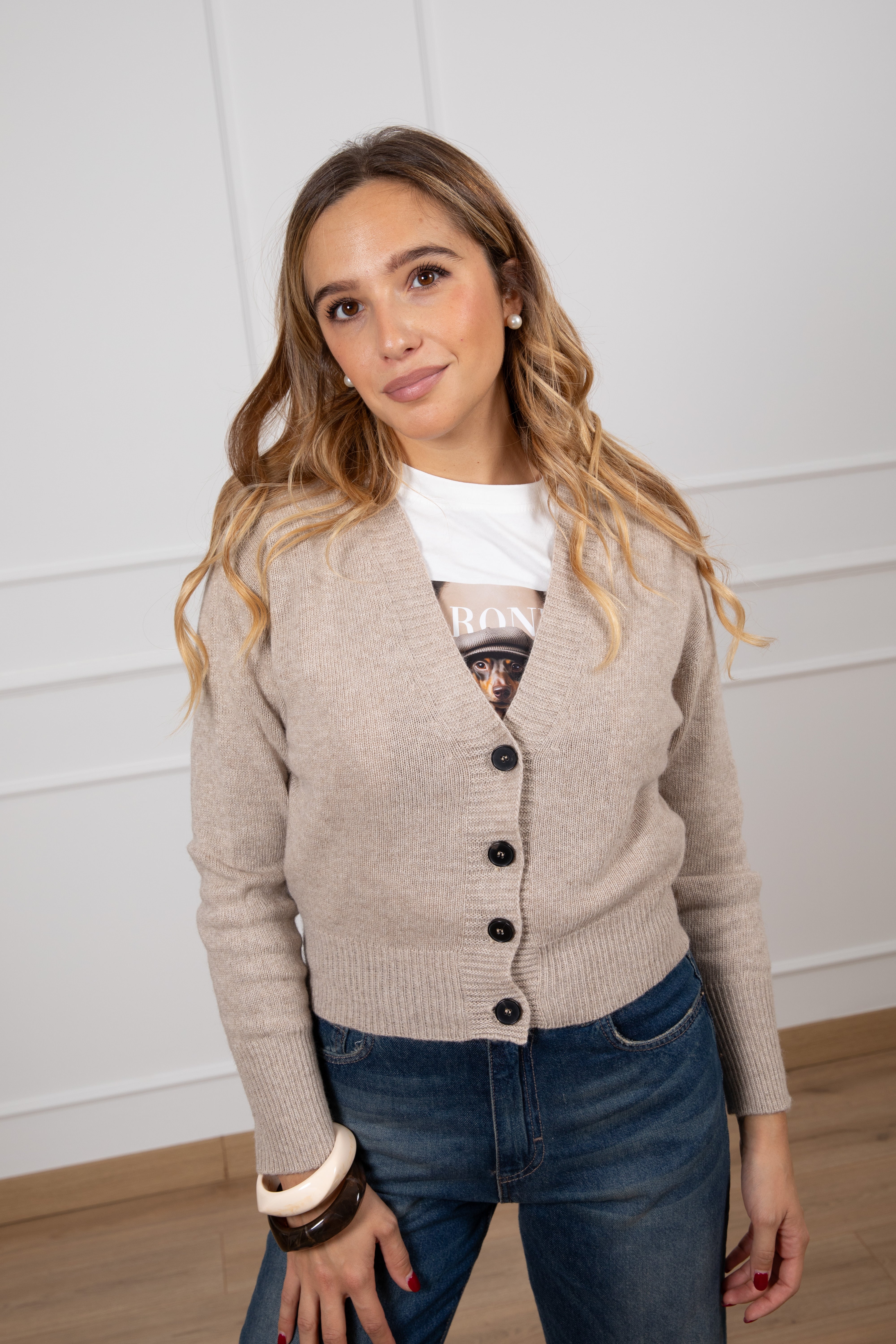 Cardigan cropped in lana e cashmere ViCOLO