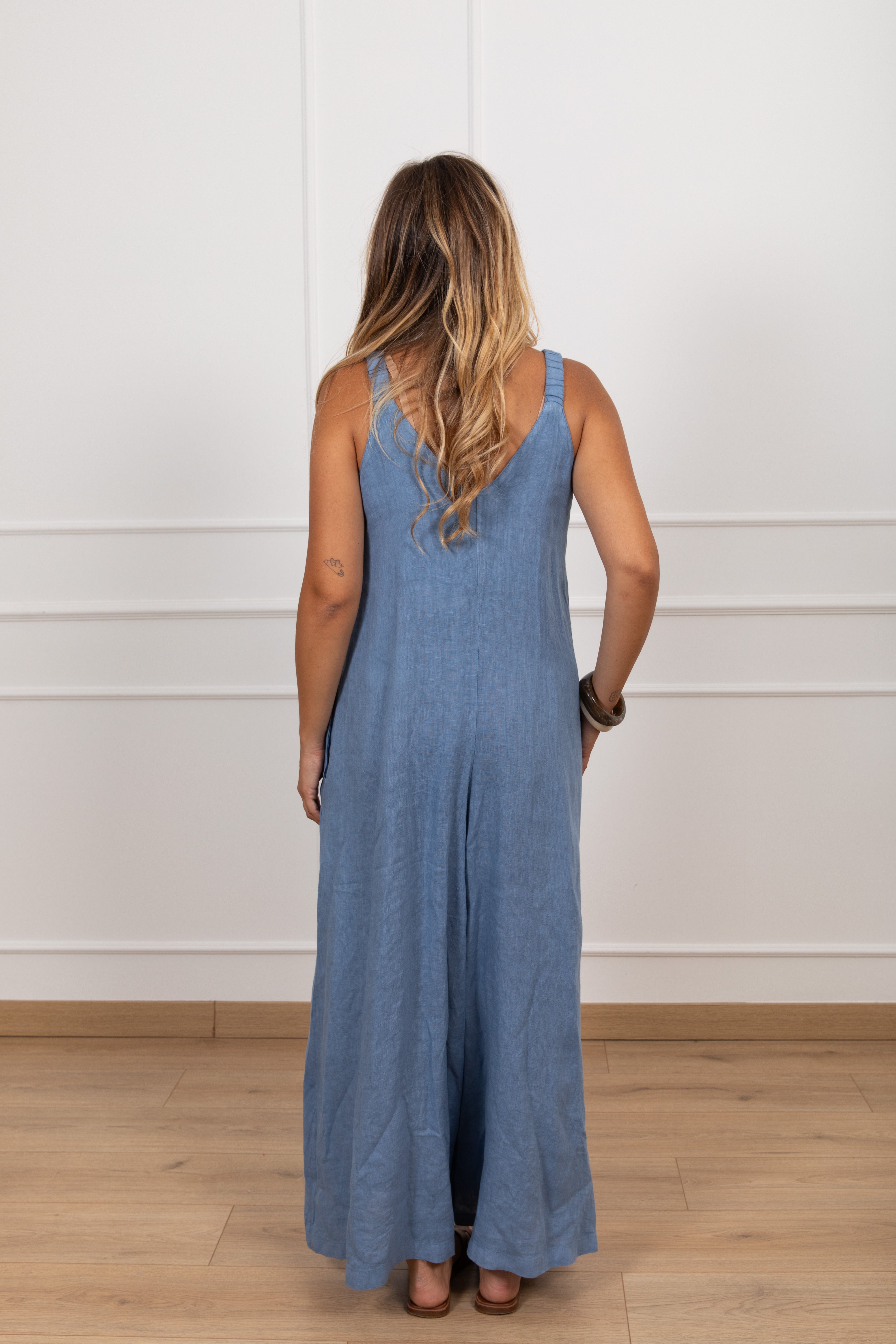 Jumpsuit lunga 100% lino ViCOLO