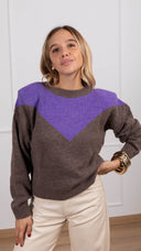 Maglia color block con spallina imbottita Haveone