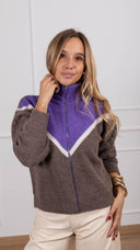 Giacca in maglia color block Haveone