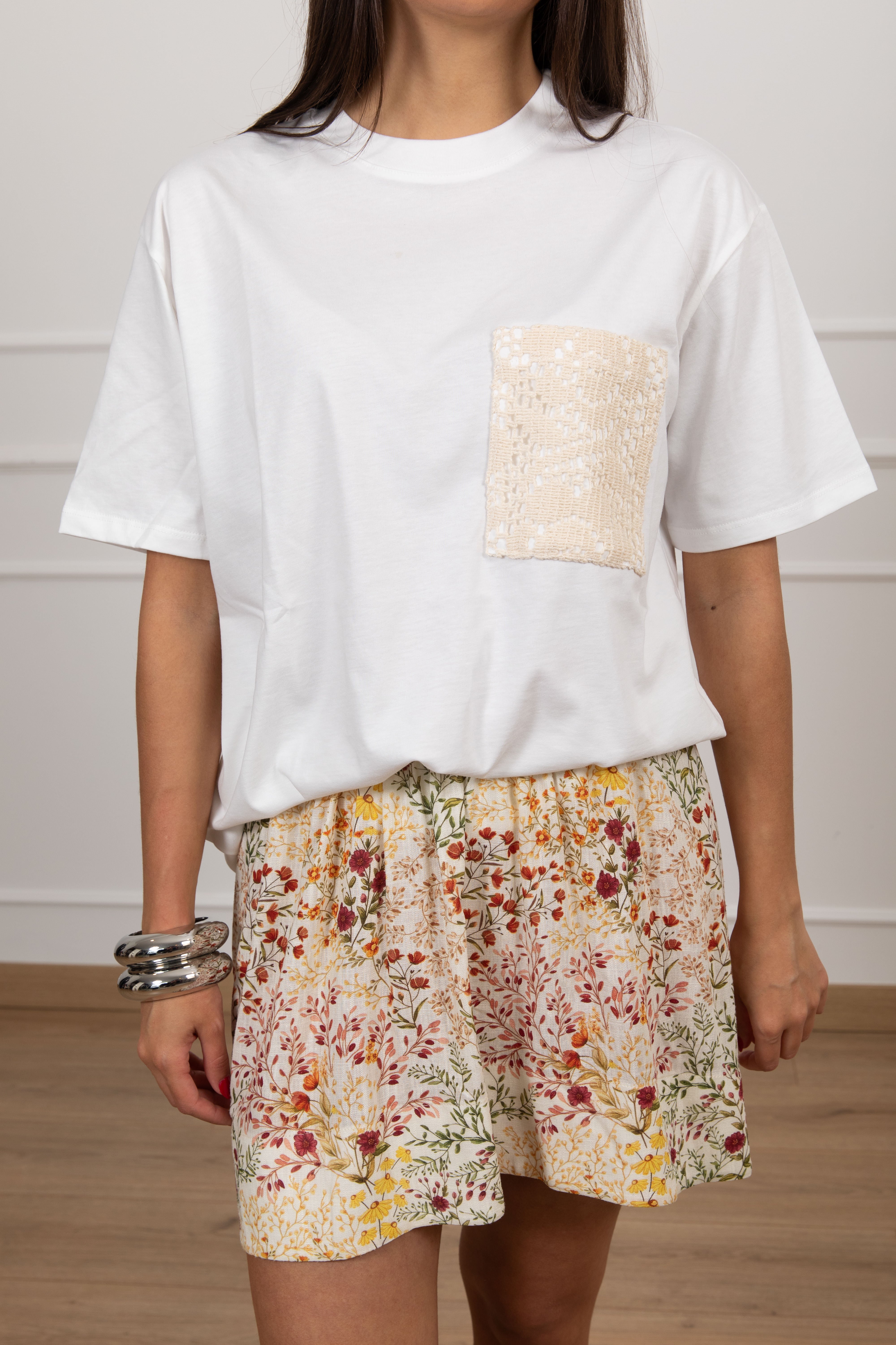 T-shirt con tasca crochet ViCOLO