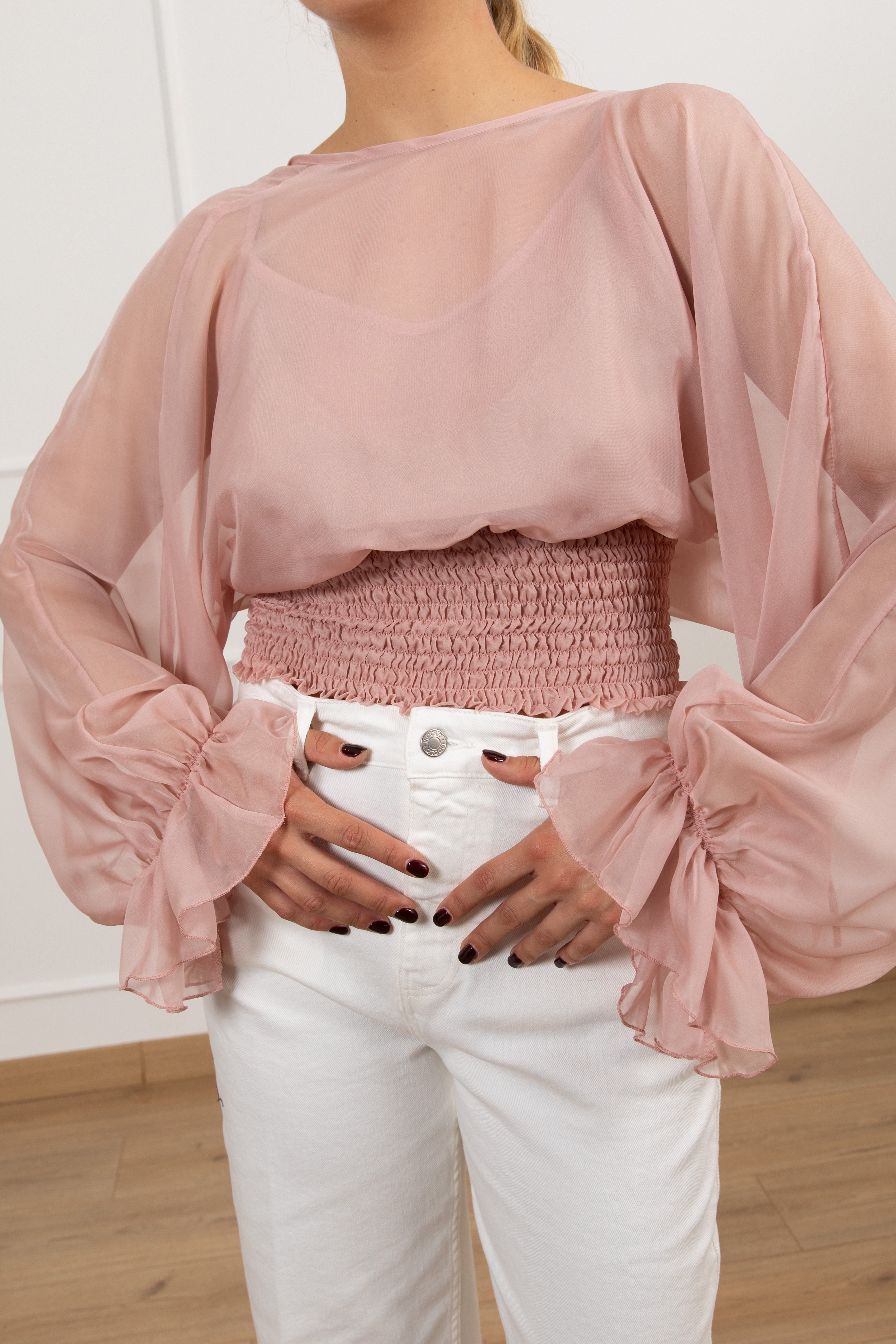 Blusa cropped con elastico Tensione IN