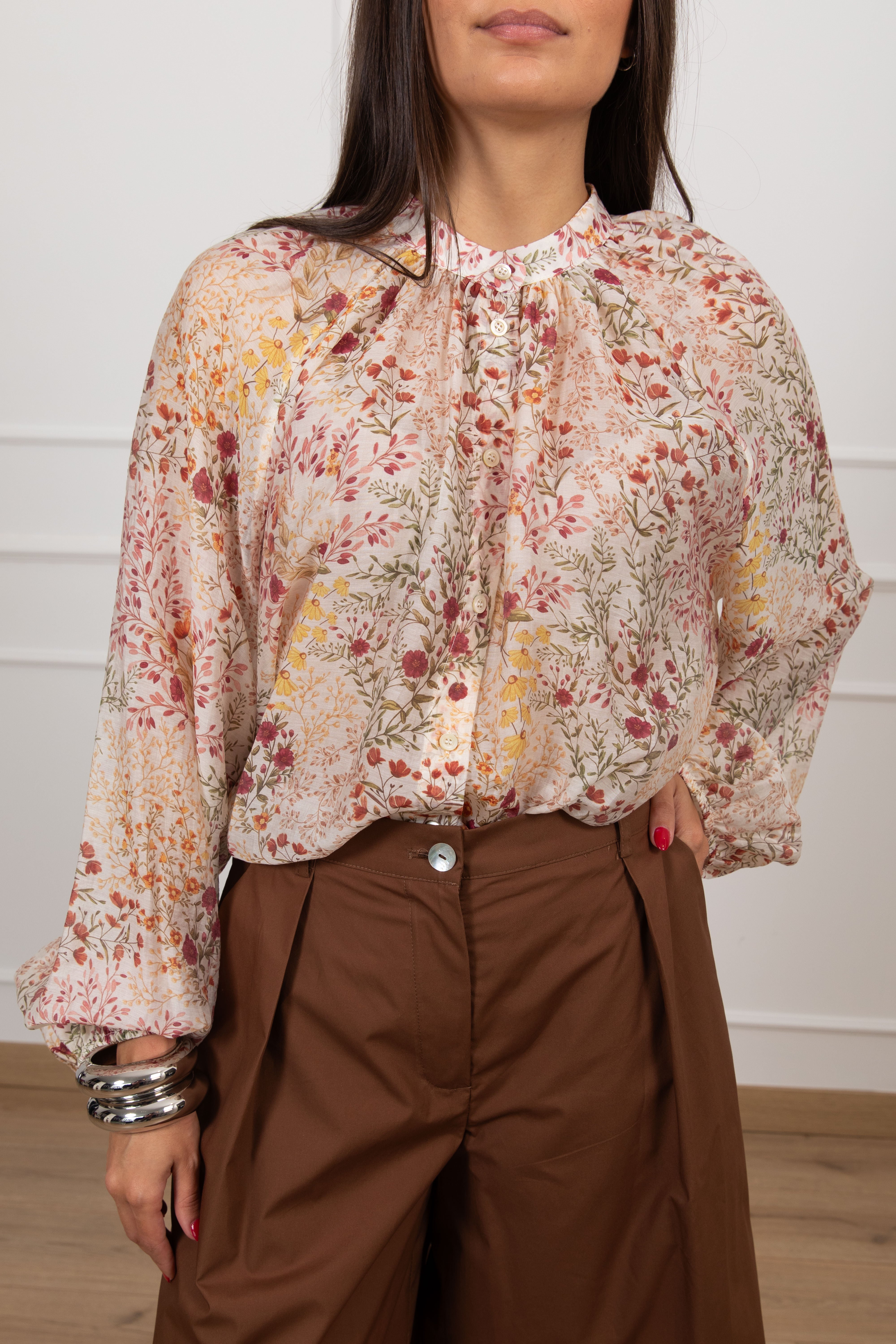 Camicia in lyocell fantasia micro fiorellino Tensione IN
