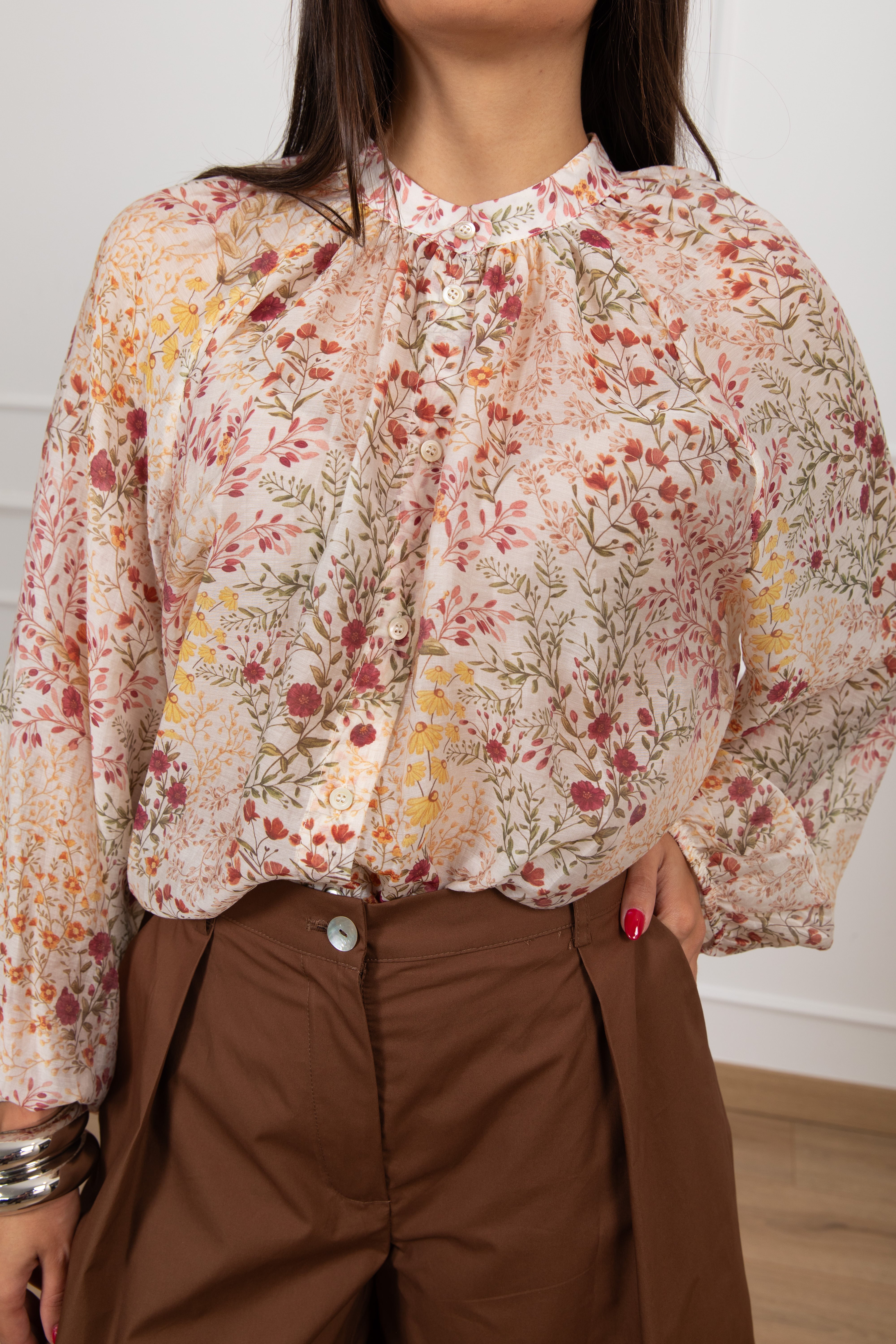 Camicia in lyocell fantasia micro fiorellino Tensione IN