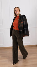 Pantalone Elena in velluto millerighe variante militare ViCOLO