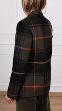 Giacca mono-bottone check militare in lana con spille ViCOLO