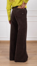 Pantalone Elena in velluto millerighe variante moro ViCOLO