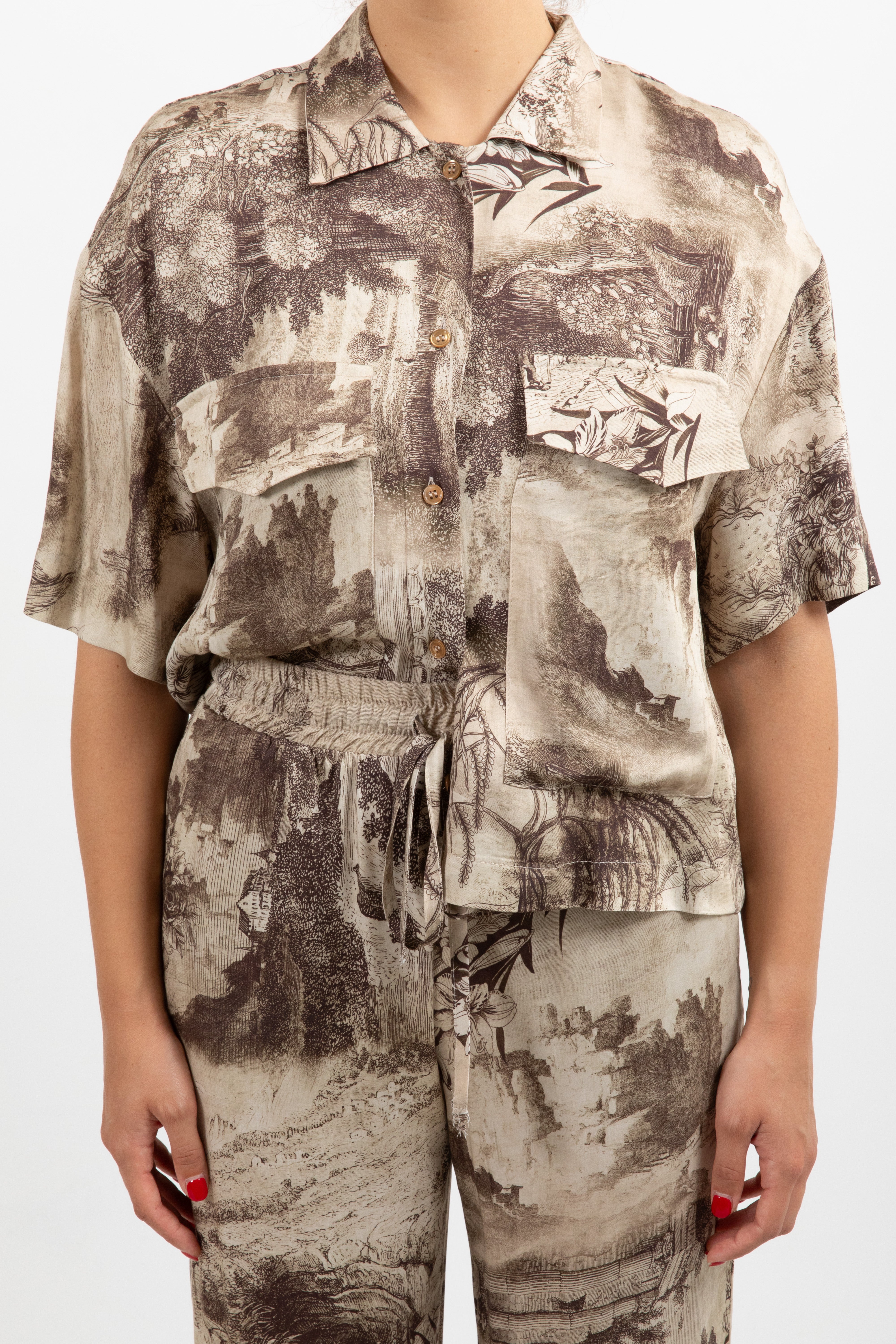 Camicia manica corta tela de jouy ViCOLO