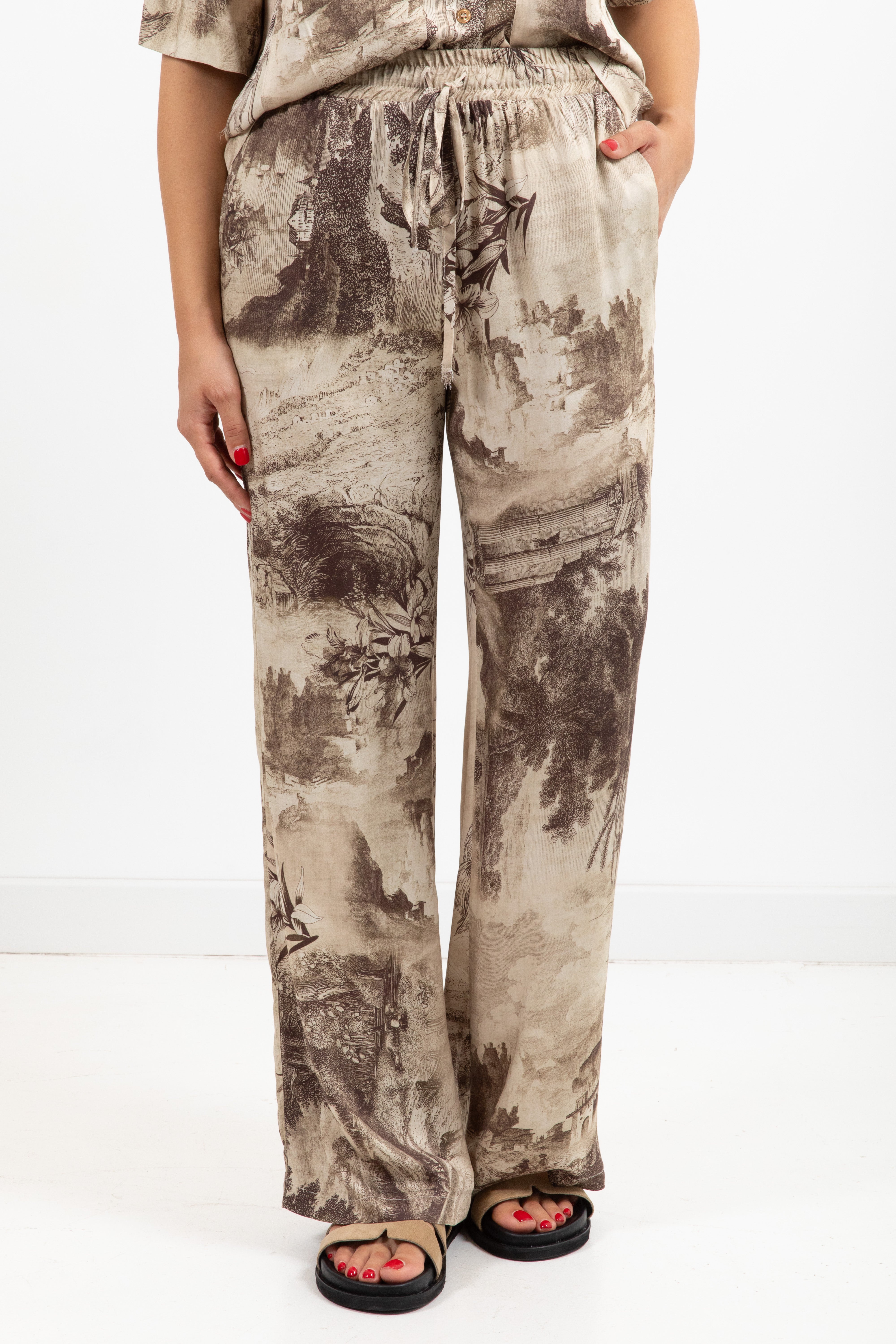 Pantalone gamba dritta tela de jouy con coulisse ViCOLO