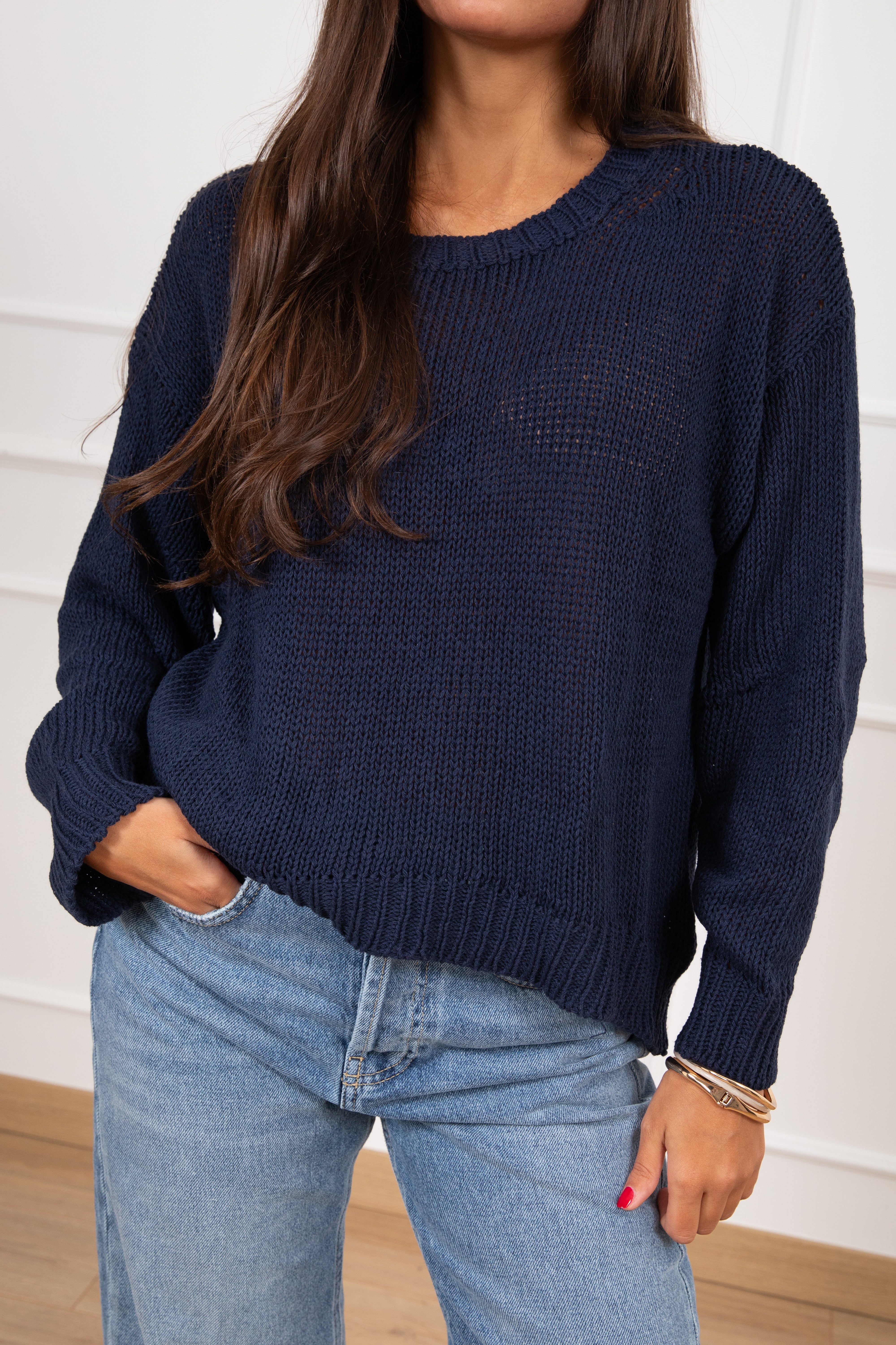 Maglia in cotone con fondo stondato Susy Mix