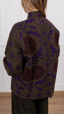 Giacca in maglia motivo fiori viola Tensione IN
