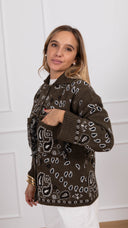Giacca in maglia motivo bandana variante militare Tensione IN