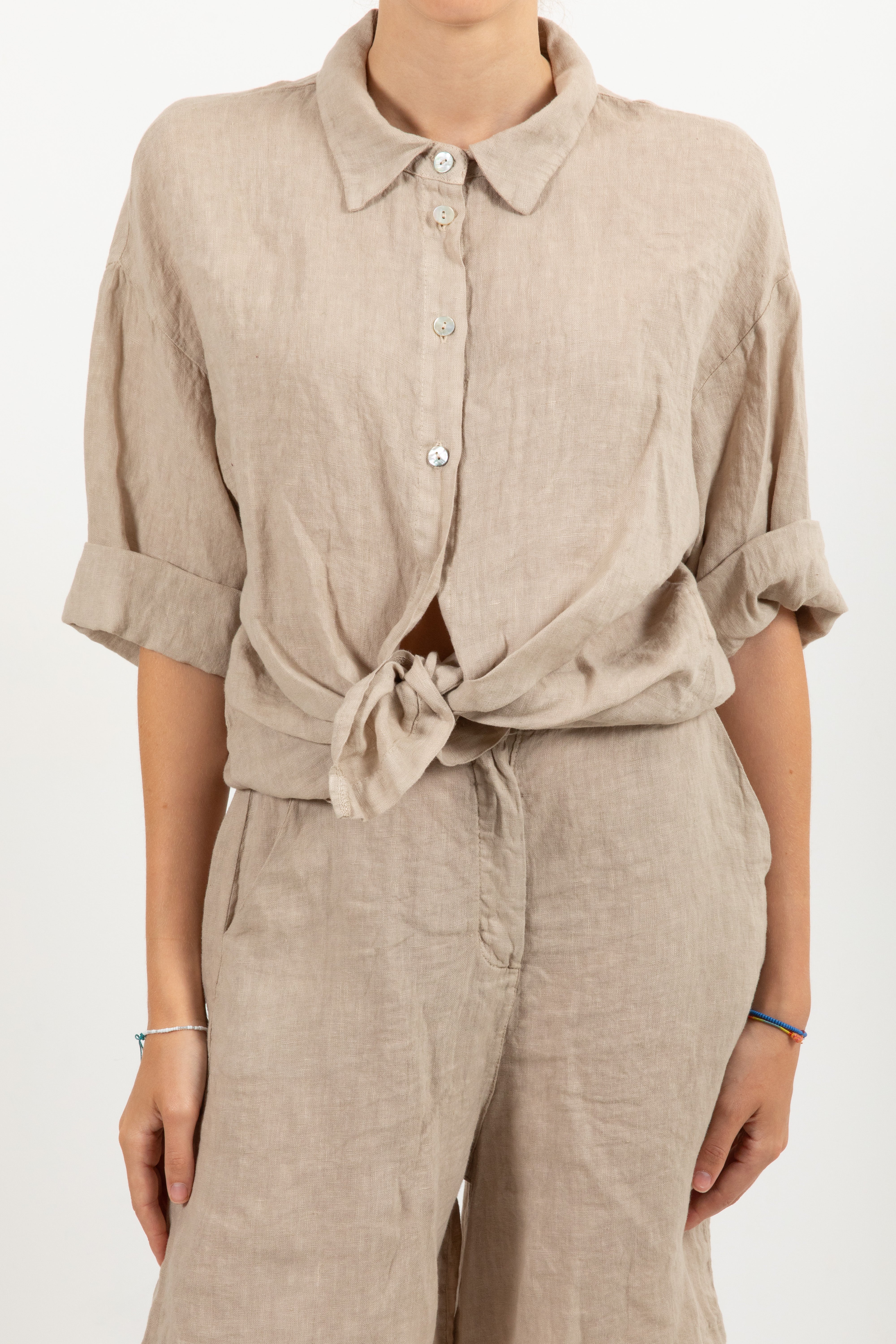 Camicia manica corta 100% lino Susy Mix