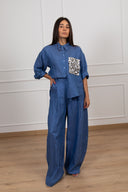 Pantalone barrel-fit in 100% lino con pinces Tensione IN