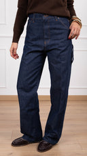 Jeans Lena worker con inserto in eco-pelle ViCOLO