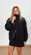 PRE ORDER TG S 2/11 Bomber-cappotto con collo ad anello variante nero Haveone