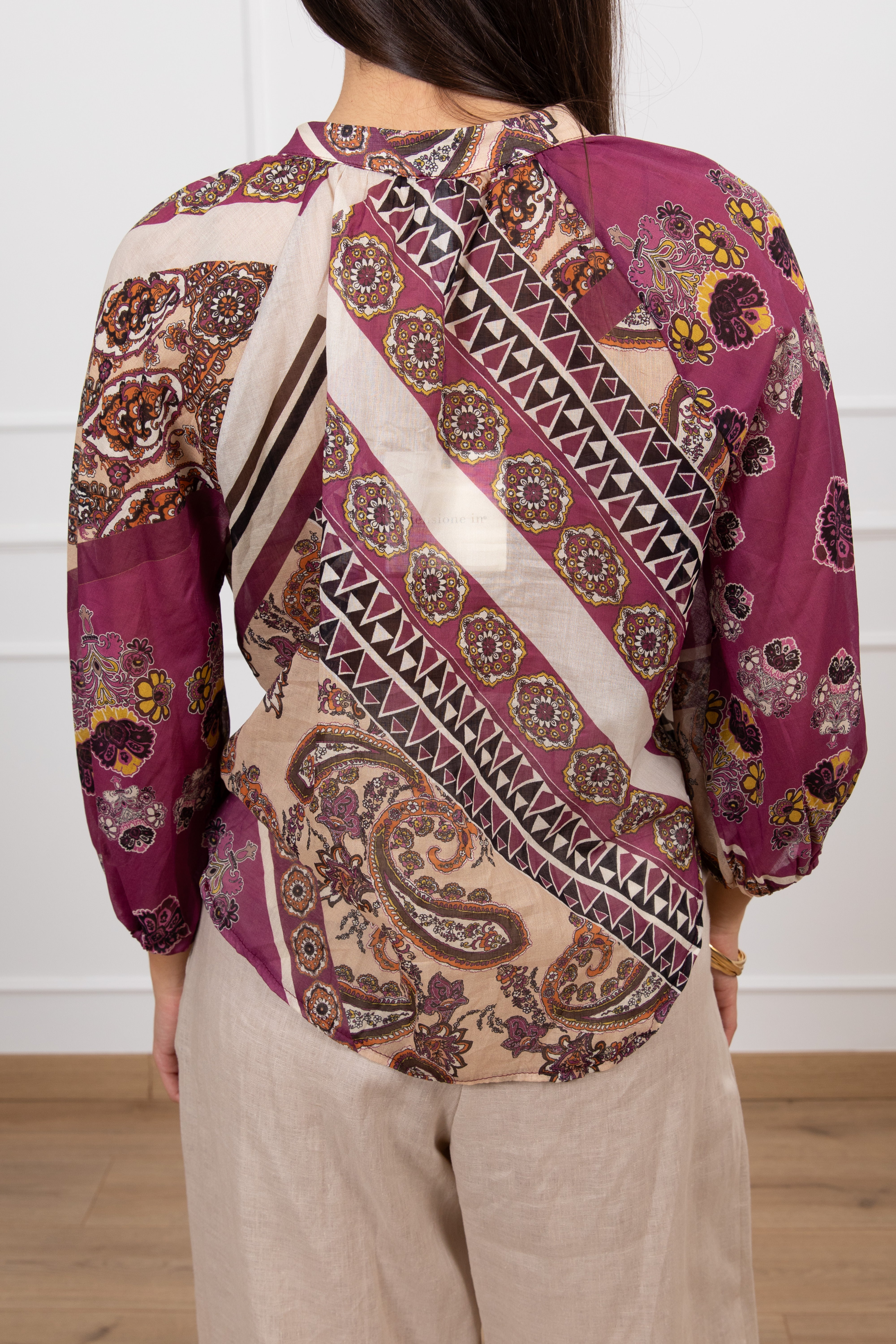 Camicia fantasia paisley con nappine Tensione IN