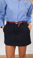 Mini-gonna con tasca a filo variante blu Haveone