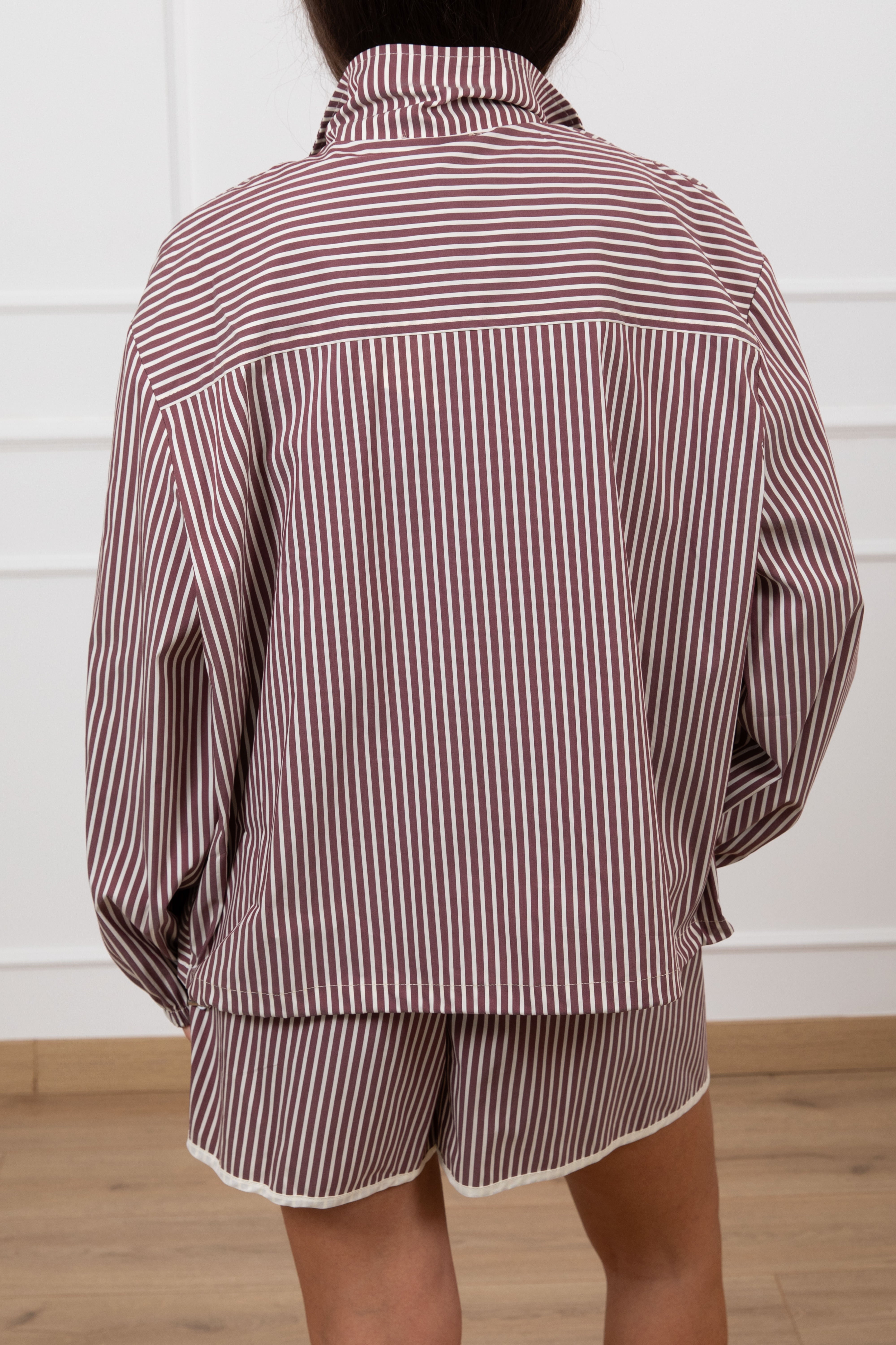 Bomber in cotone bacchettato bordeaux ViCOLO