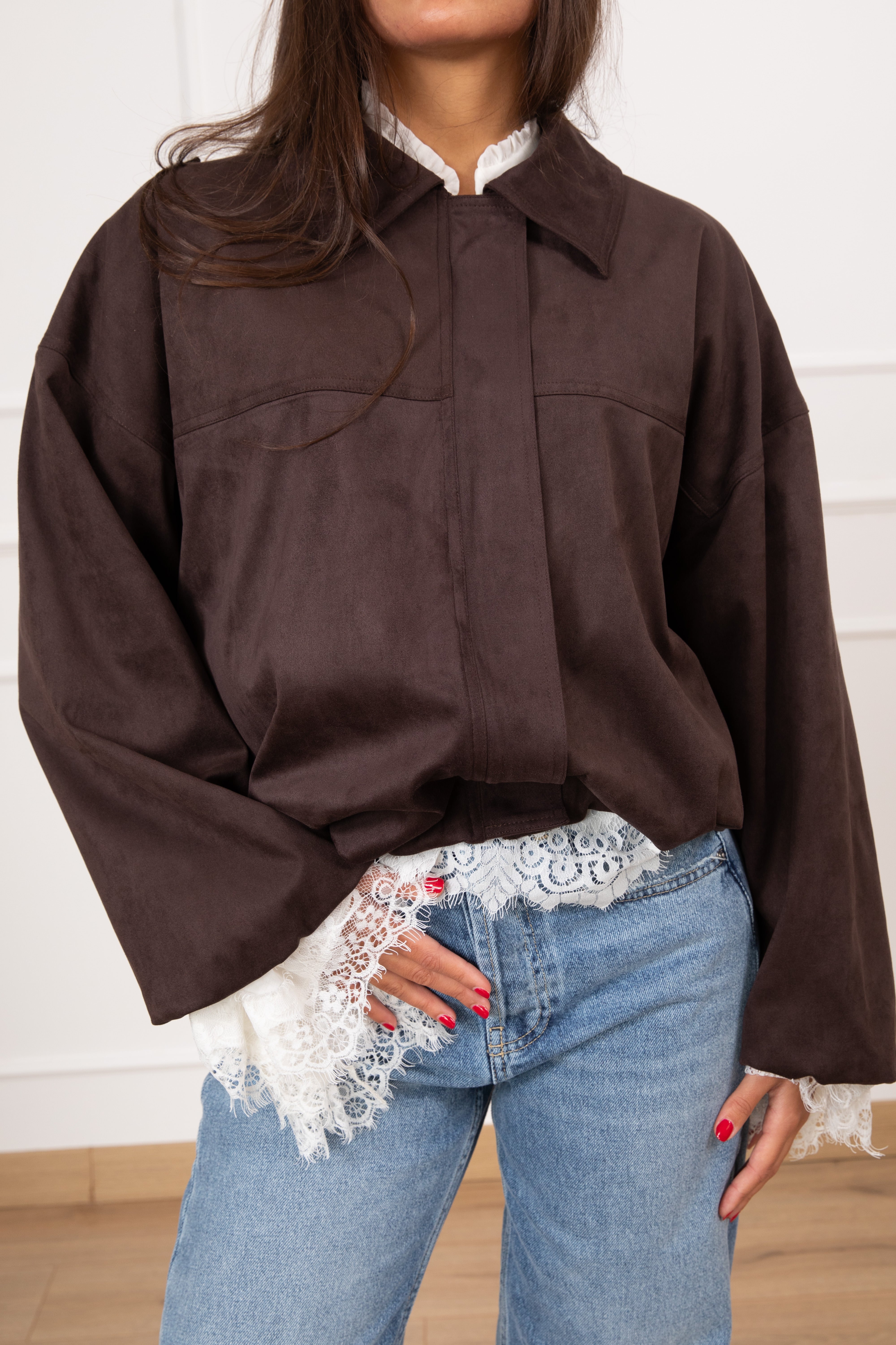 Bomber in eco-camoscio Susy Mix