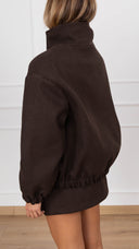 Bomber-cappotto con collo ad anello variante moro Haveone