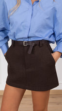 Mini-gonna con tasca a filo variante moro Haveone