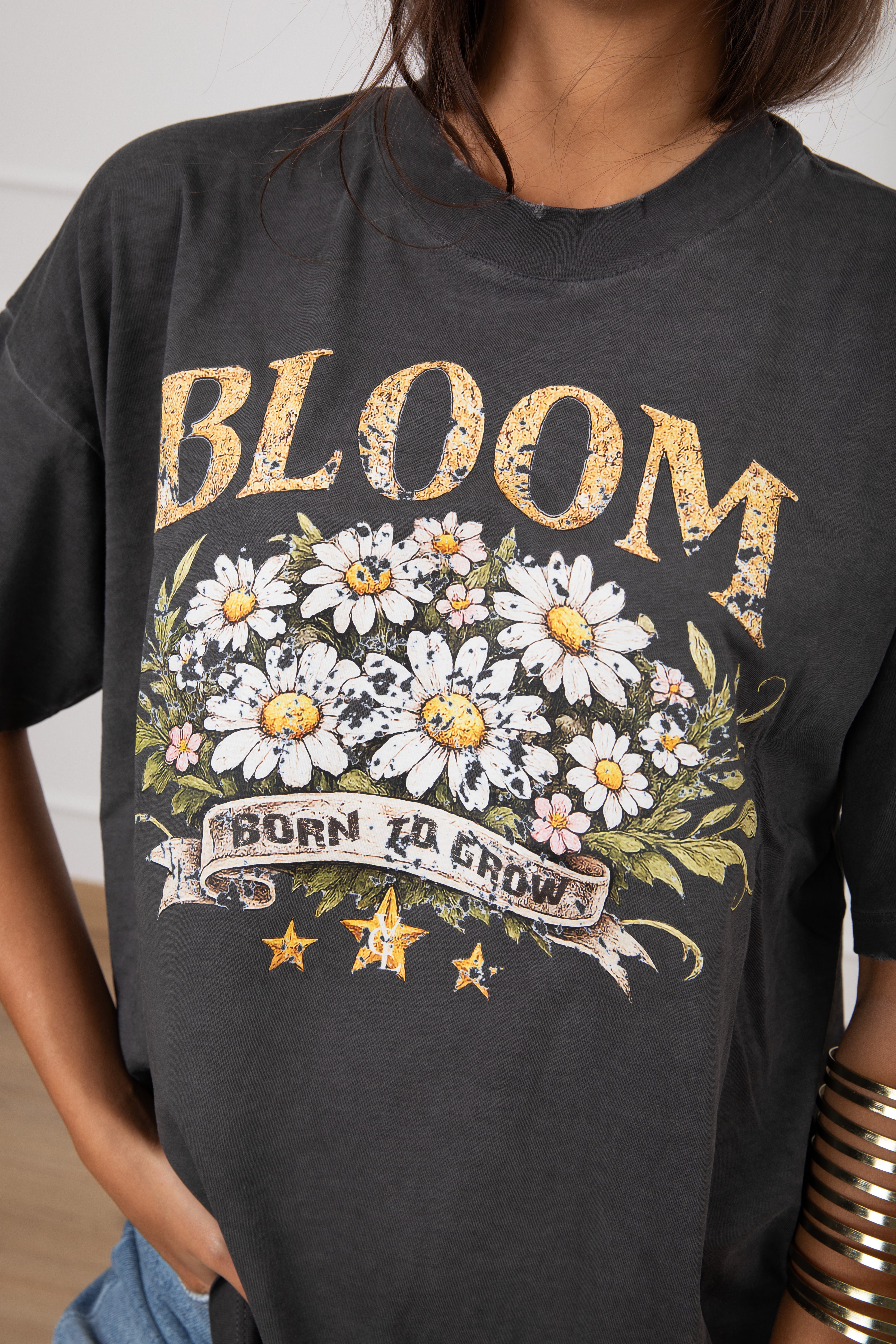 T-shirt over-size "Bloom" stone washed ViCOLO