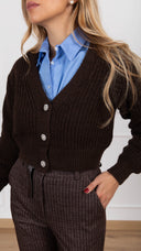 Cardigan bottone gioiello variante moro Haveone