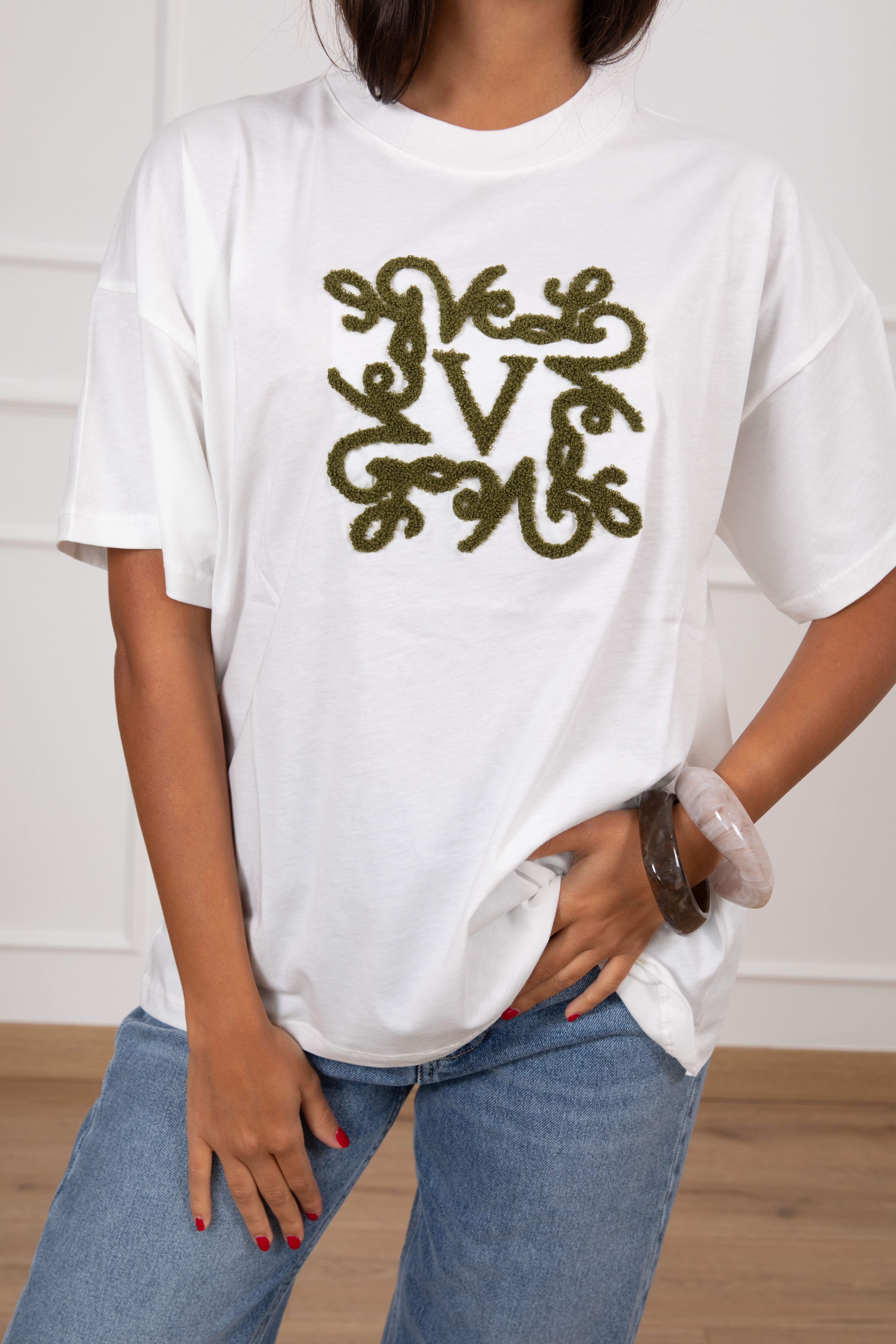 T-shirt over-size con monogram in spugna ViCOLO