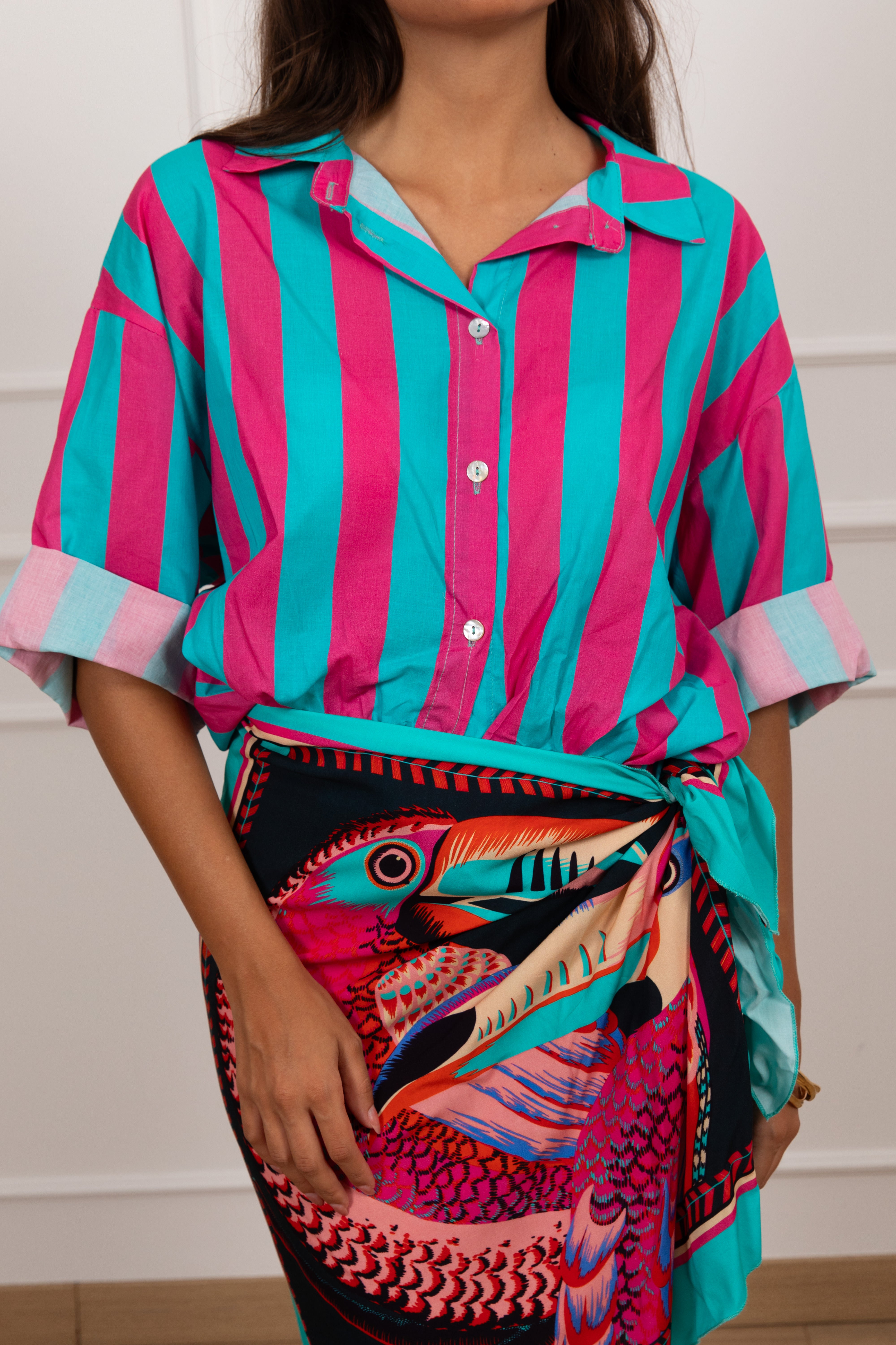 Camicia riga fucsia Susy Mix