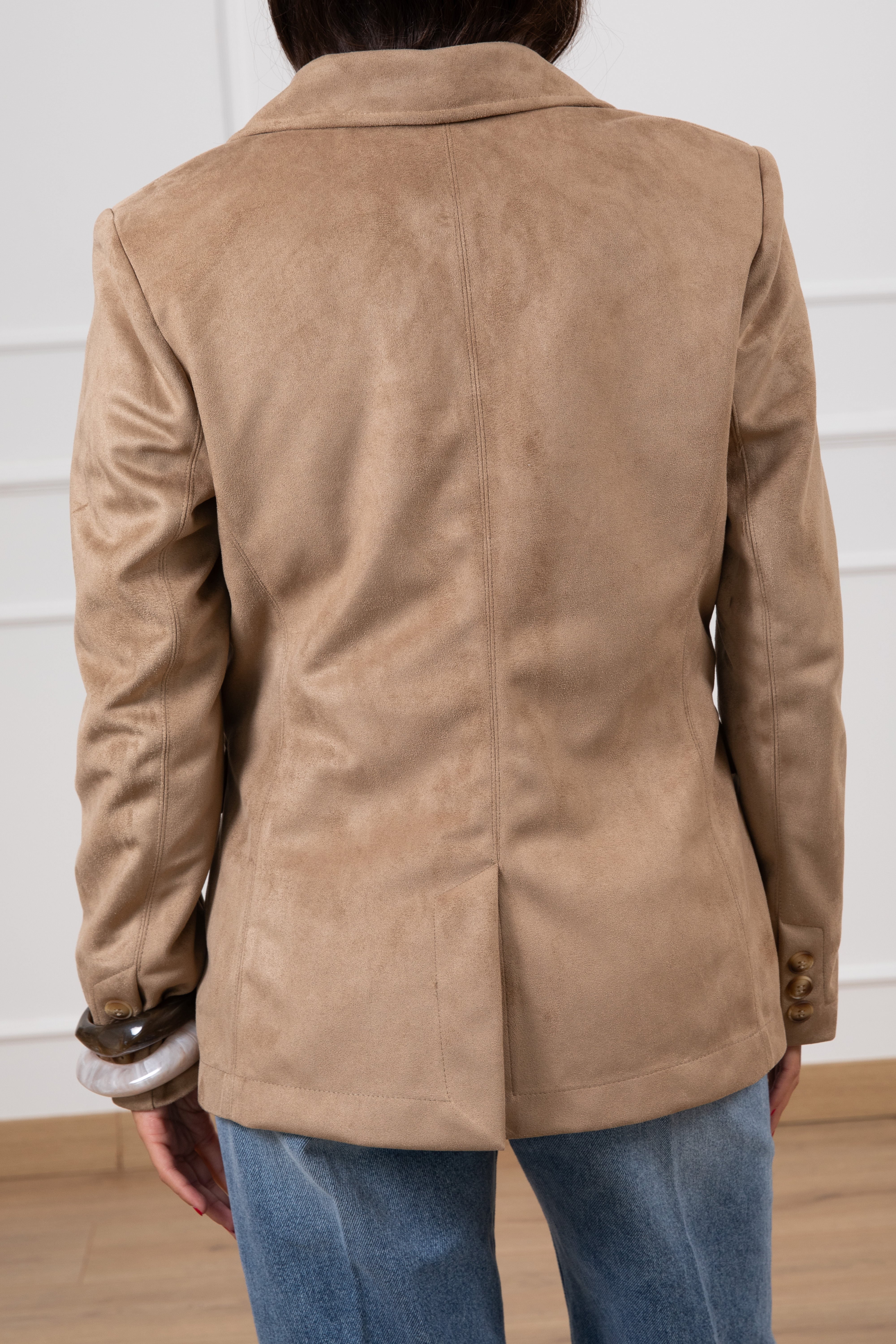 Giacca mono-bottone in eco-camoscio Motel